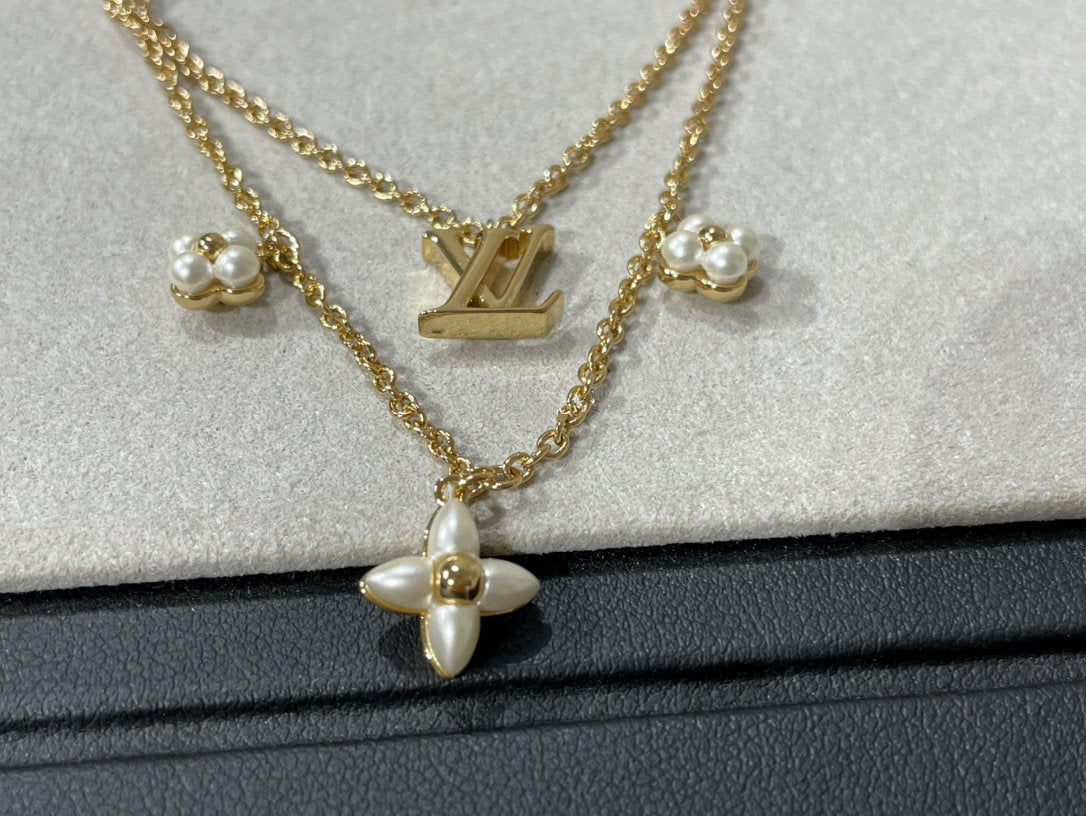 [BLUE TEARS]FLOWERGRAM GOLD MOP DOUBLE ROW NECKLACE