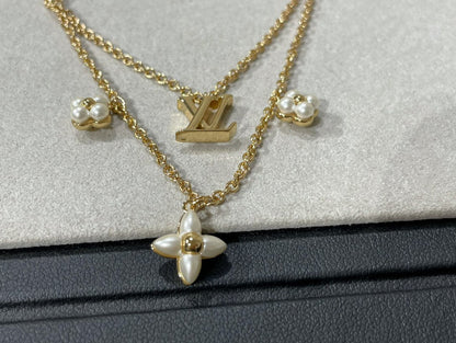 [BLUE TEARS]FLOWERGRAM GOLD MOP DOUBLE ROW NECKLACE