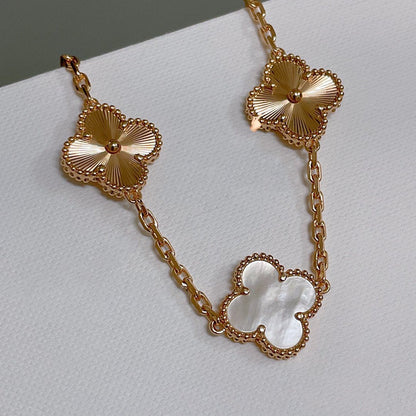 [BLUE TEARS]CLOVER BRACELET 5 MOTIF WHITE MOP PINK GOLD
