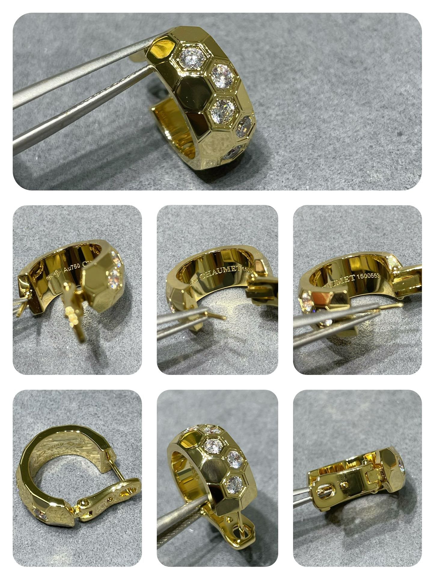 [BLUE TEARS]BEE LOVE DIAMOND HOOP EARRINGS