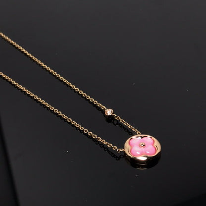 [BLUE TEARS]COLOR BLOSSOM PINK MOP SUN GOLD NECKLACE