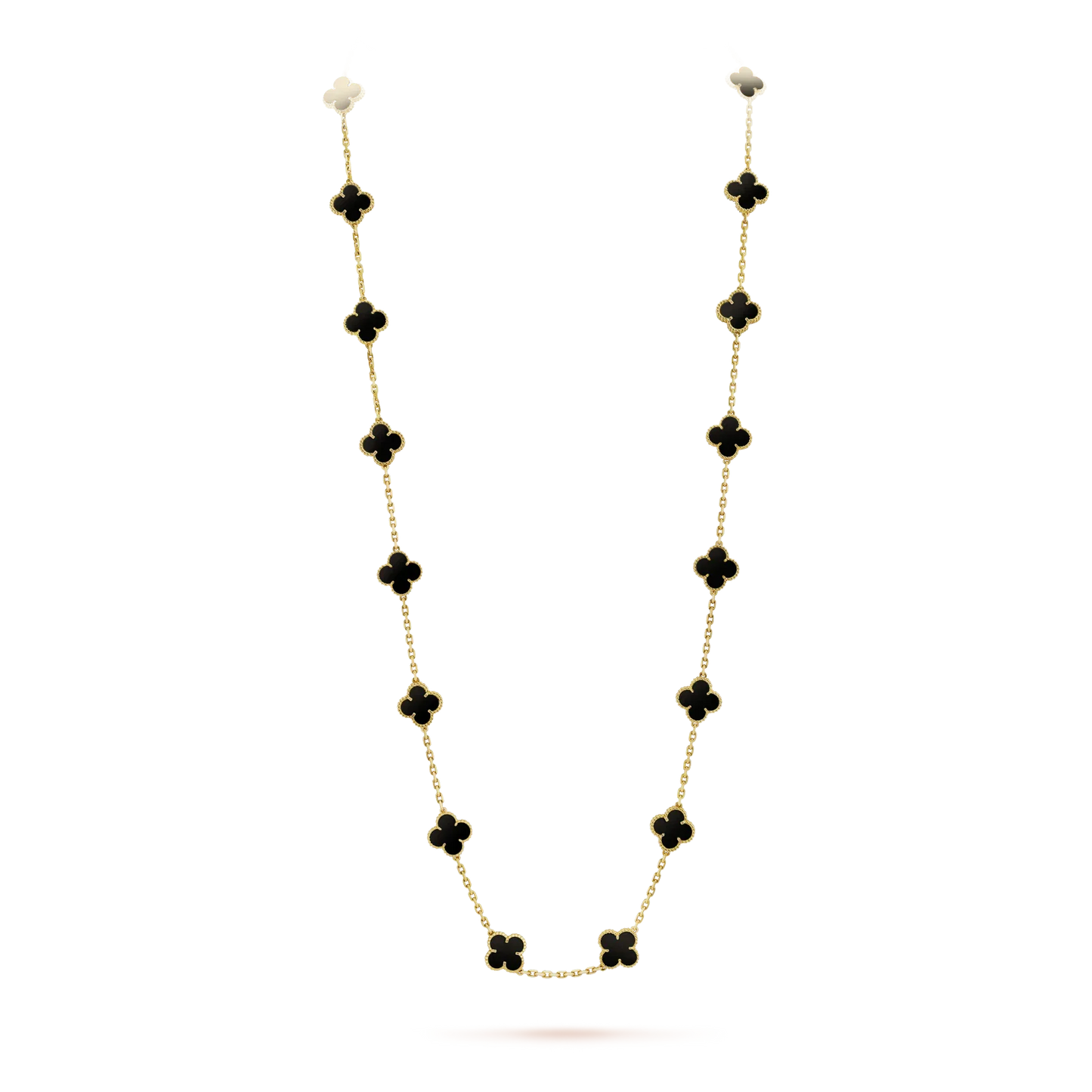 [BLUE TEARS]CLOVER 20 MOTIFS ONYX NECKLACE