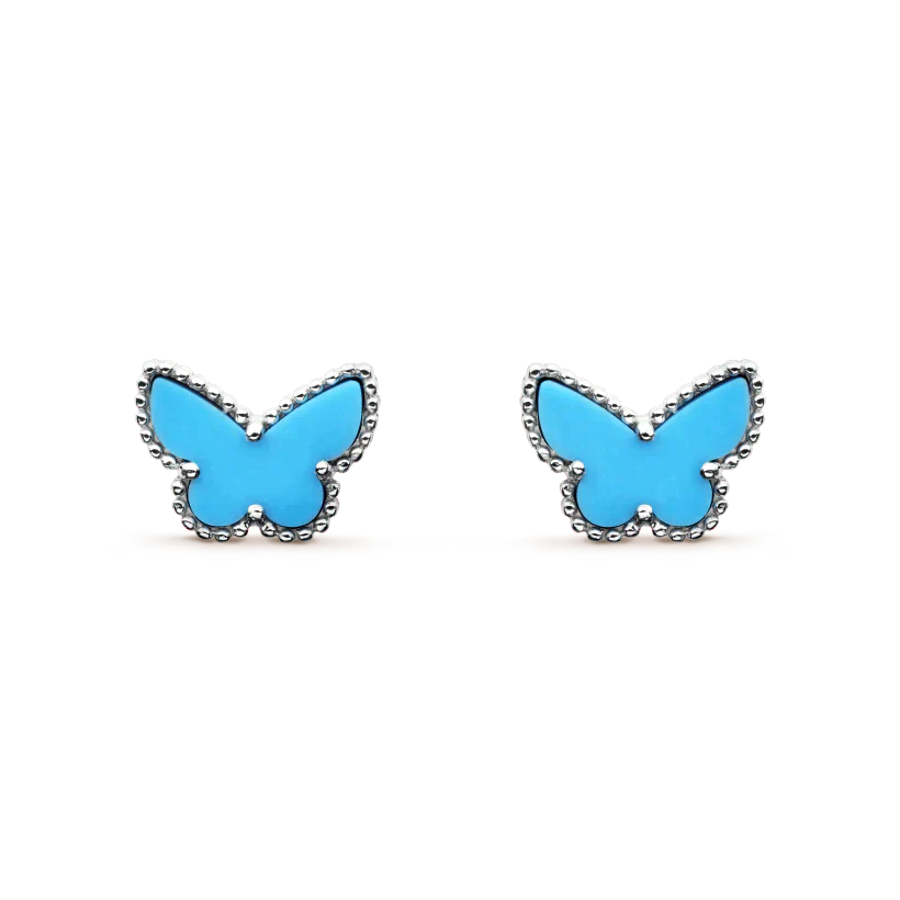 [BLUE TEARS]BUTTERFLY TURQUOISE EARRINGS SILVER