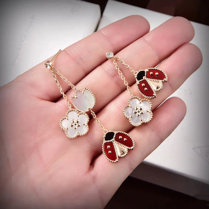 [BLUE TEARS]CLOVER MEDIUM 1 MOTIFS CARNELIAN EARRINGS