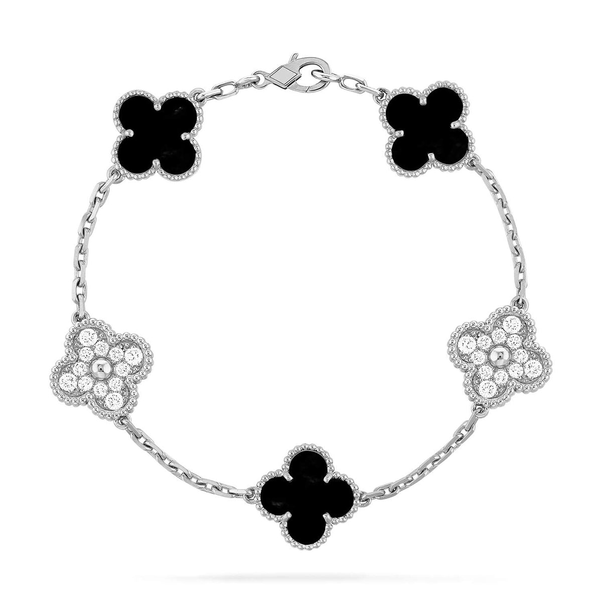 [BLUE TEARS] CLOVER 5 MOTIF ONYXS BRACELET COLLECTION