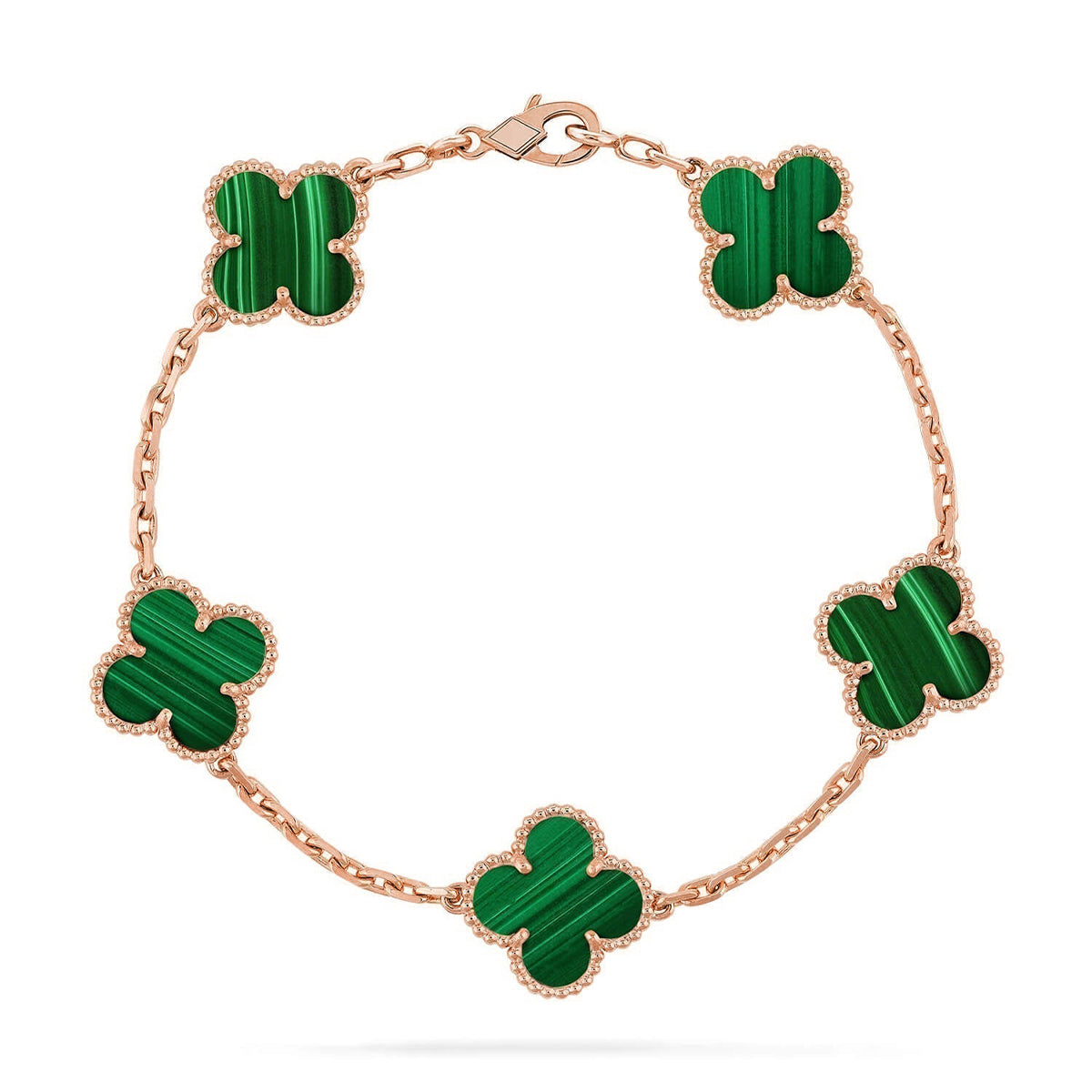 [BLUE TEARS] CLOVER 5 MOTIF MALACHITE BRACELET COLLECTION