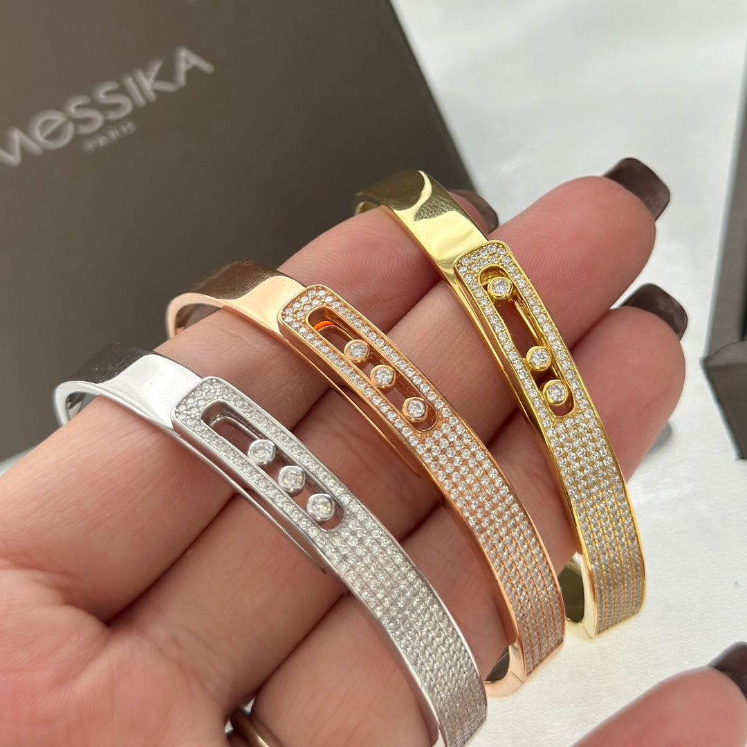 [Blue Tears Jewelry]Move Noa Rose Gold Pav¨¦ Diamond Bangle Bracelet