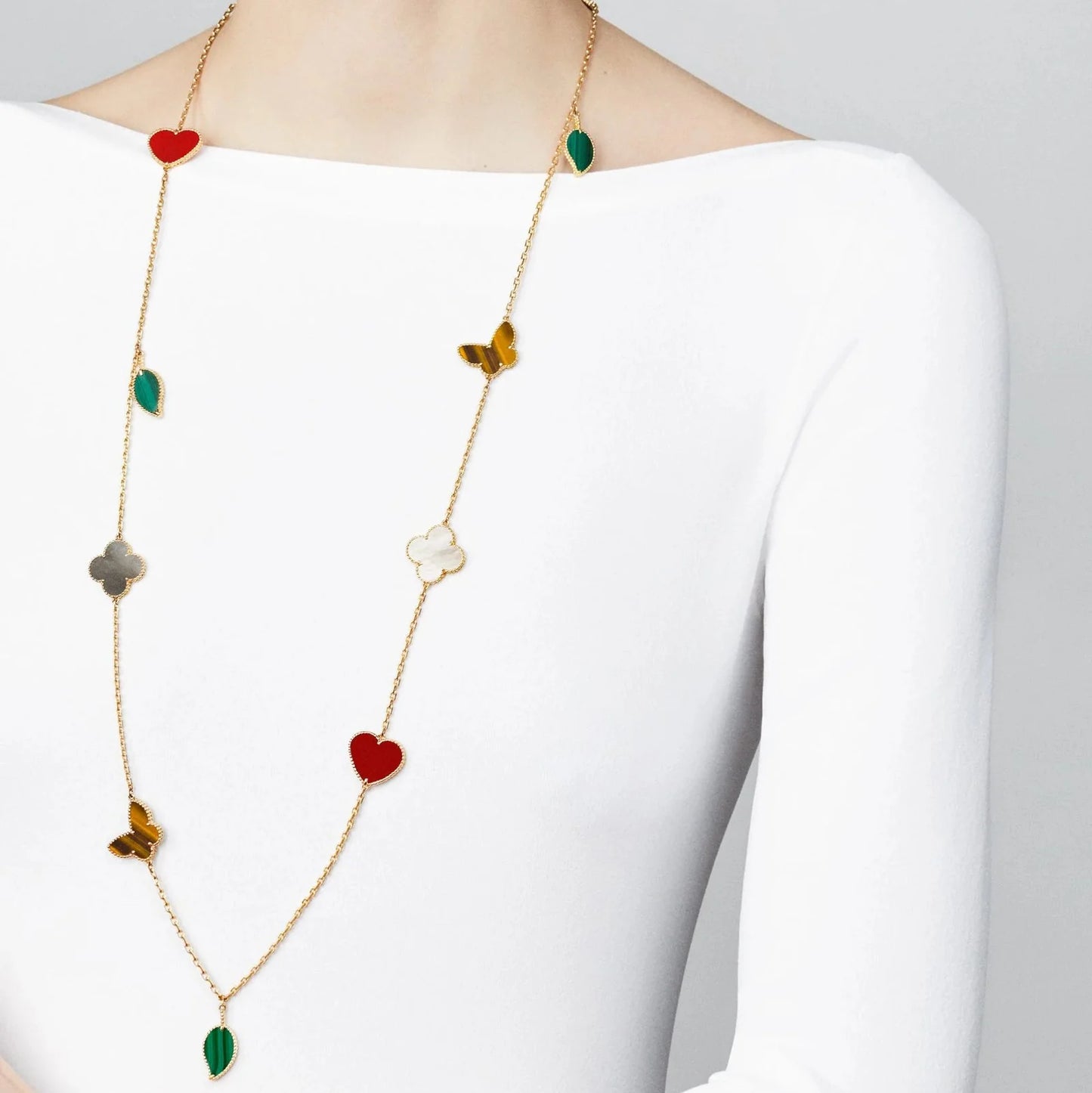 [BLUE TEARS]Lucky Alhambra Long Necklace-12 Designs