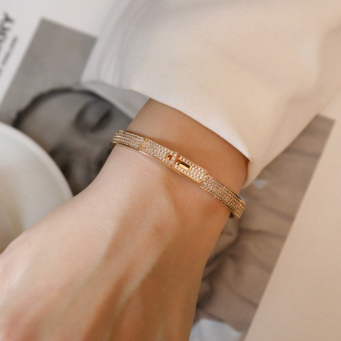 [BLUE TEARS]KELLY BRACELET DIAMOND PAVED