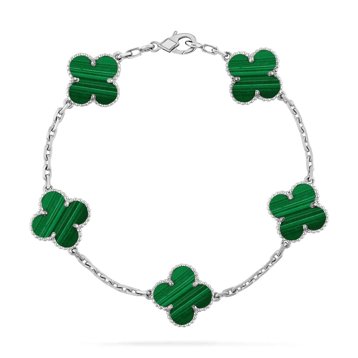 [BLUE TEARS] CLOVER 5 MOTIF MALACHITE BRACELET COLLECTION