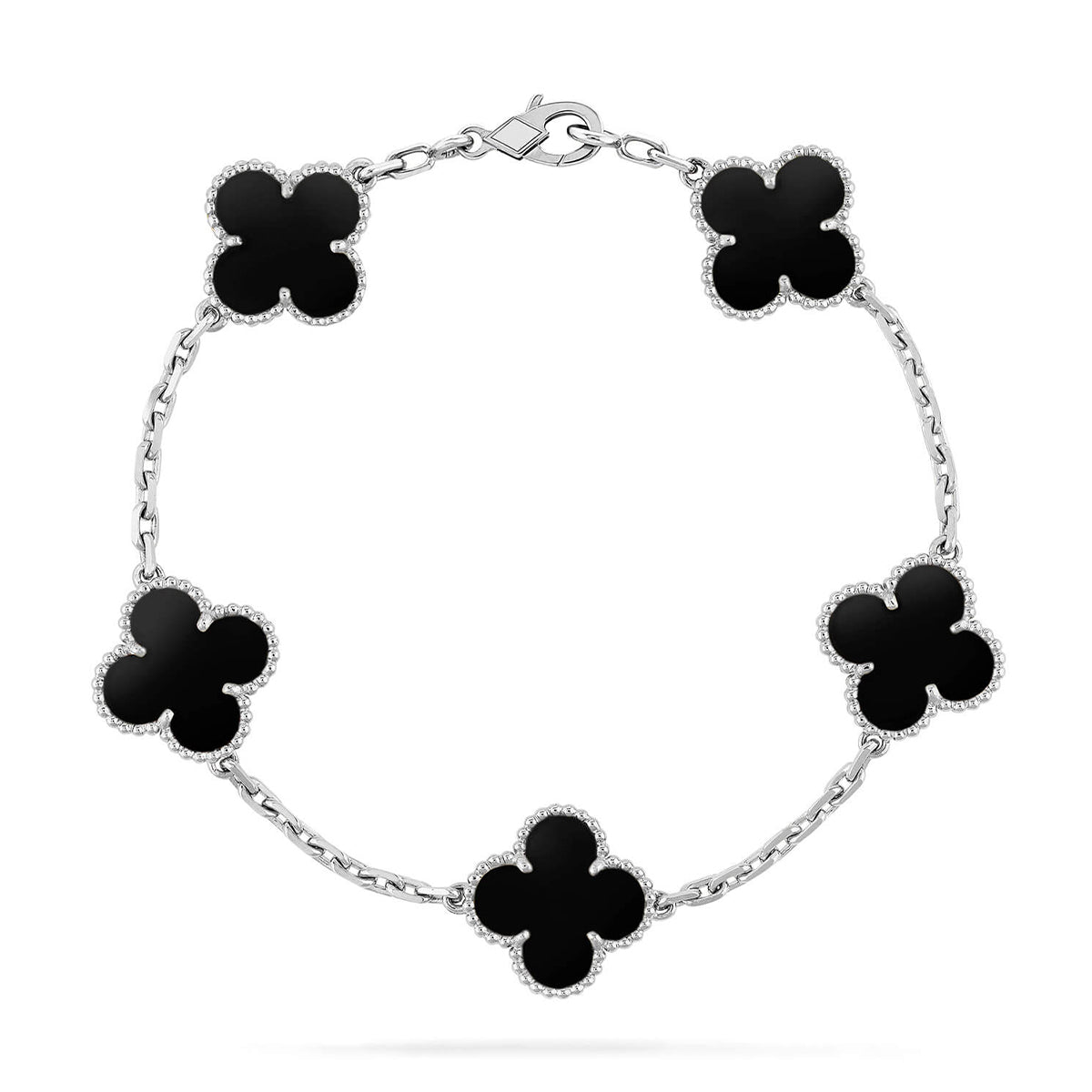 [BLUE TEARS] CLOVER 5 MOTIF ONYXS BRACELET COLLECTION