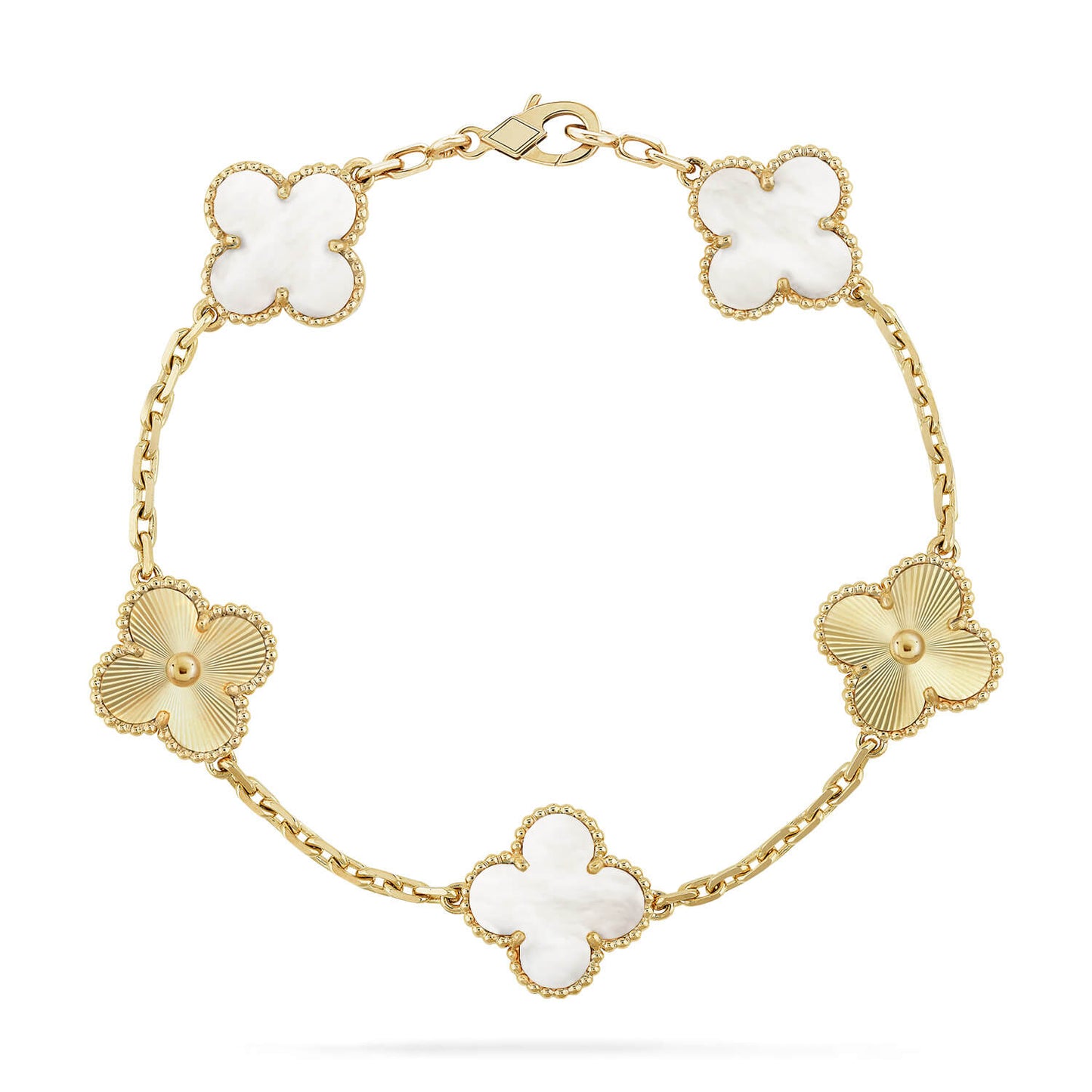[BLUE TEARS]CLOVER WHITE PEARL MOP 5 MOTIF BRACELET COLLECTION