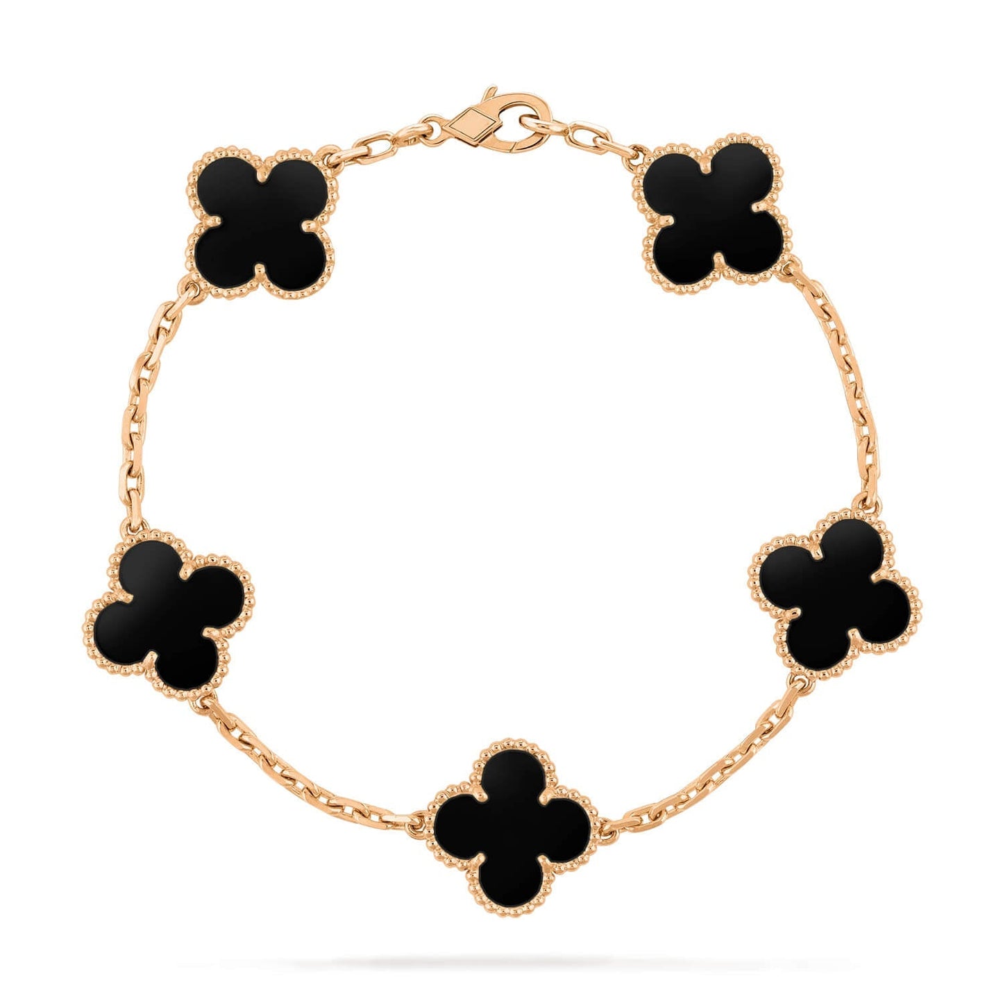 [BLUE TEARS]CLOVER  5 MOTIFS BLACK ONYX BRACELET