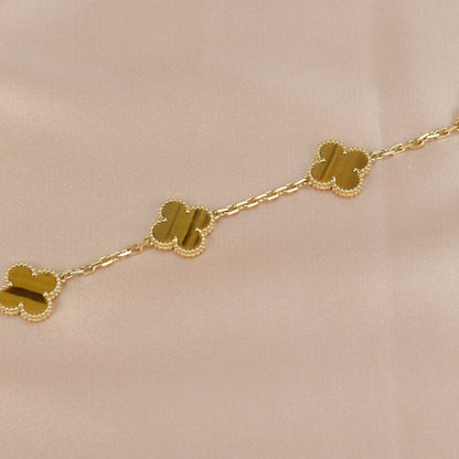 [BLUE TEARS]CLOVER  5 MOTIFS TIGER EYE BRACELET