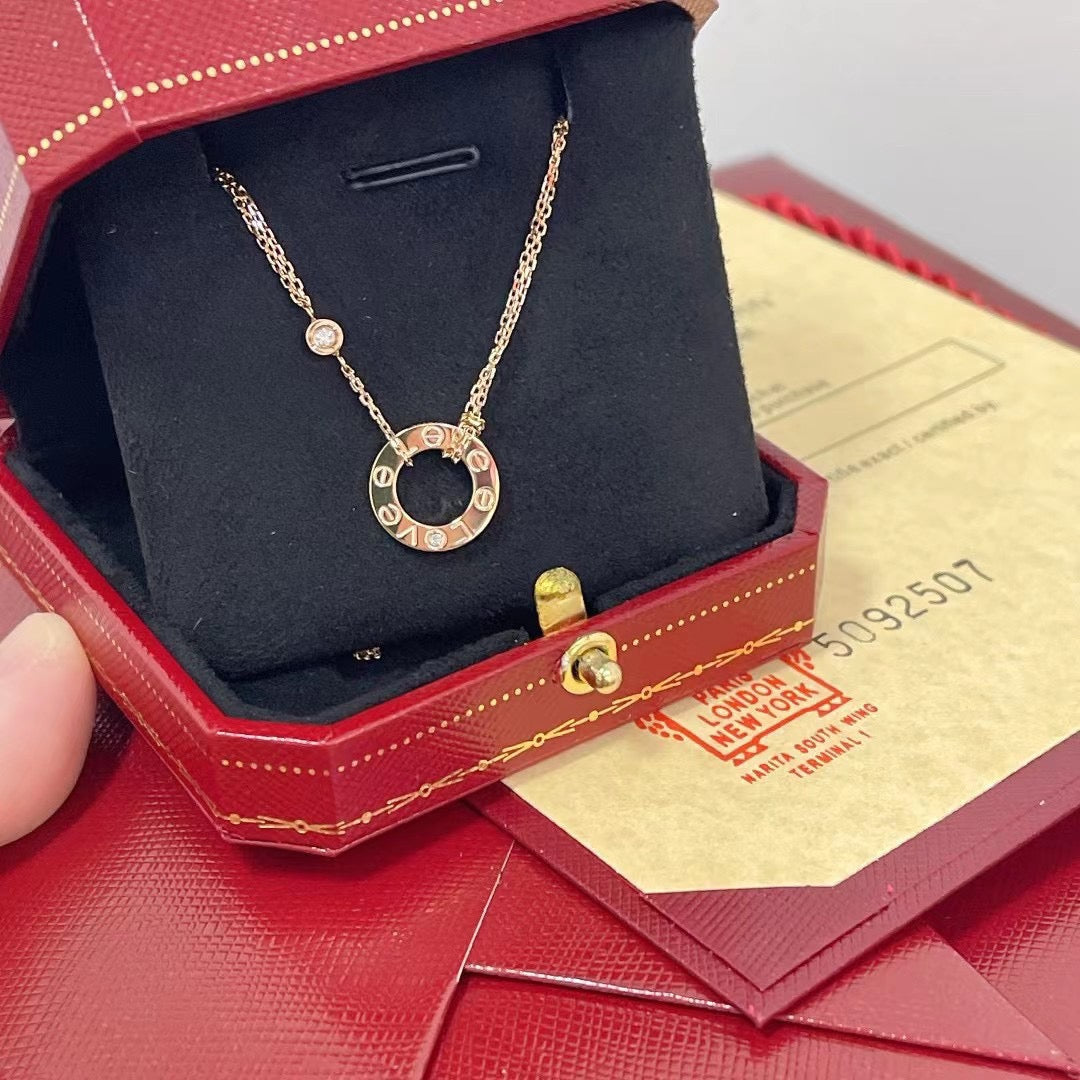 [BLUE TEARS]LOVE NECKLACE 16MM 2 DIAMONDS