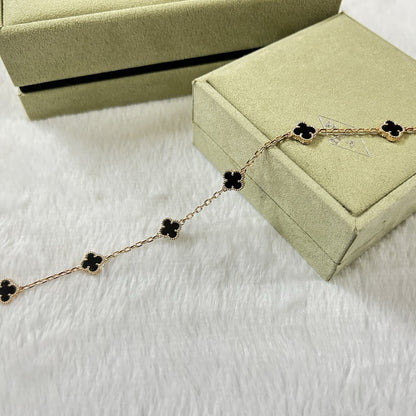 [BLUE TEARS]CLOVER 6 MOTIF  ONYXS BRACELET