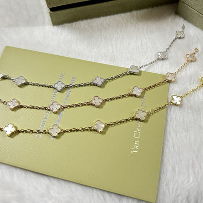 [BLUE TEARS]CLOVER 6 MOTIF WHITE MOP BRACELET