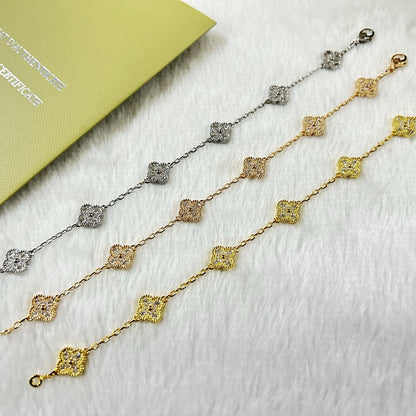 [BLUE TEARS]CLOVER 6 MOTIF DIAMOND BRACELET