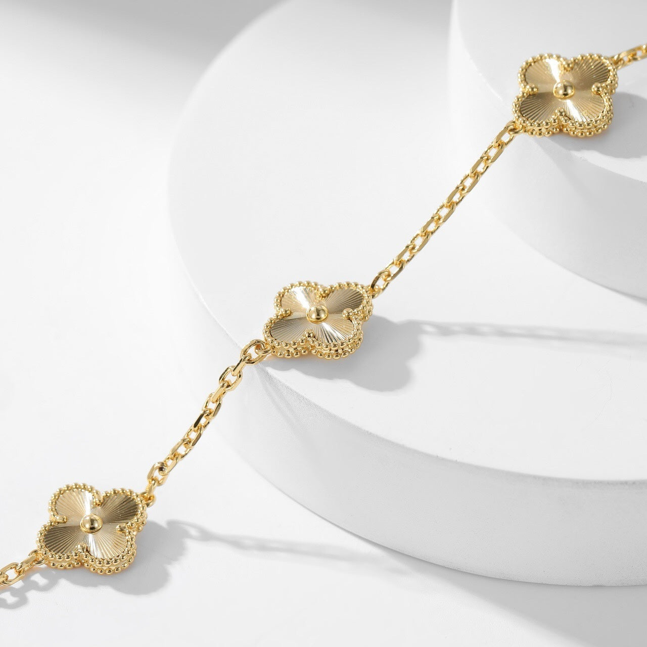 [BLUE TEARS]CLOVER 10 MOTIFS LASER NECKLACE