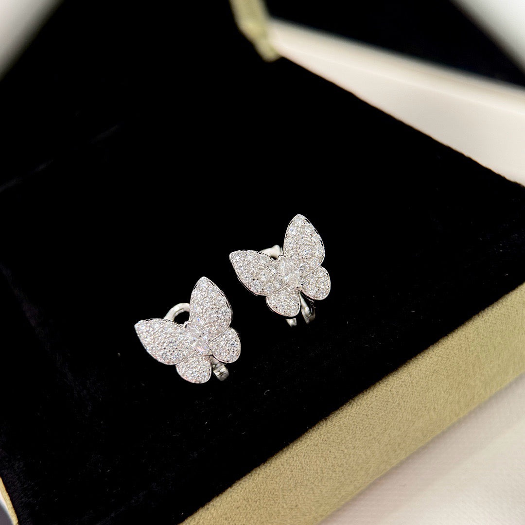 [BLUE TEARS]BUTTERFLY ALL DIAMOND EARRINGS