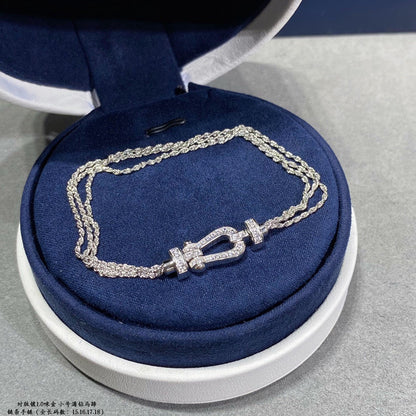 [BLUE TEARS]FORCE SMALL HORSESHOE  DIAMOND CHAIN ROPE BRACELET