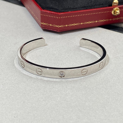 [BLUE TEARS]LOVE BRACELET 6.1MM 1 DIAMOND OPEN CUFF