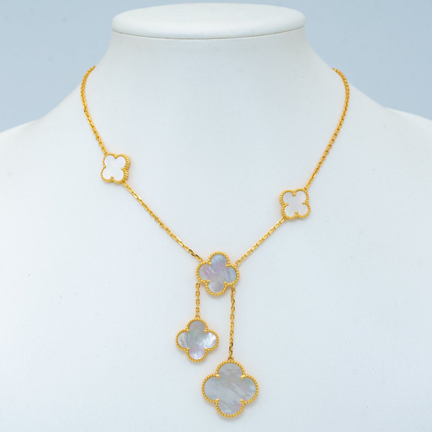 [BLUE TEARS]CLOVER MOTHER OF PEARL NECKLACE 6 MOTIF