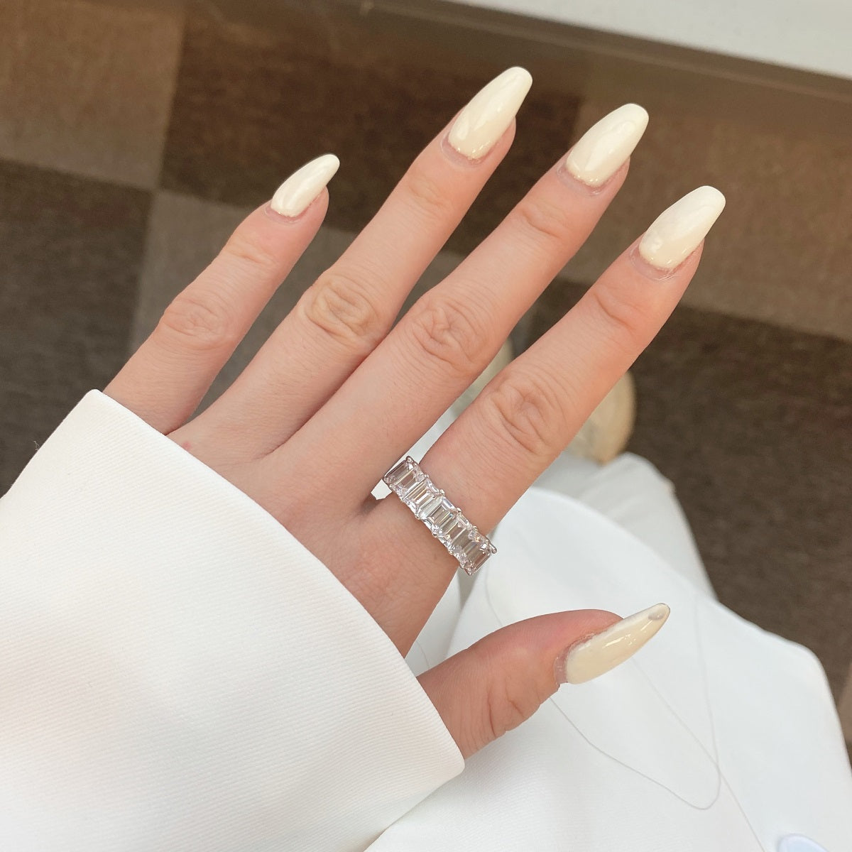 [Nova Jewelry]0.75 Carat Elegant Emerald Cut Tennis Ring