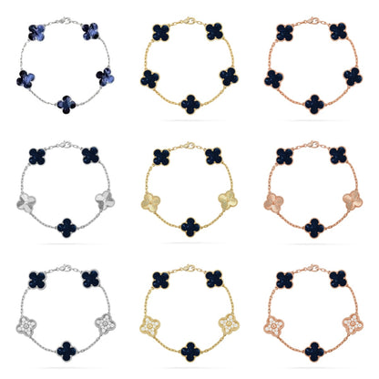 [BLUE TEARS]CLOVER WHITE PEARL MOP 5 MOTIF BRACELET COLLECTION