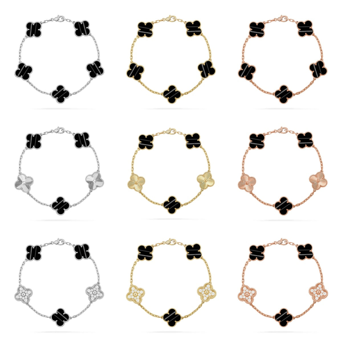 [BLUE TEARS] CLOVER 5 MOTIF PULSAR STONE BRACELET COLLECTION