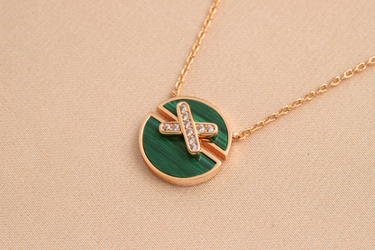 [BLUE TEARS]JEUX DE PINK GOLD DIAMOND NECKLACE