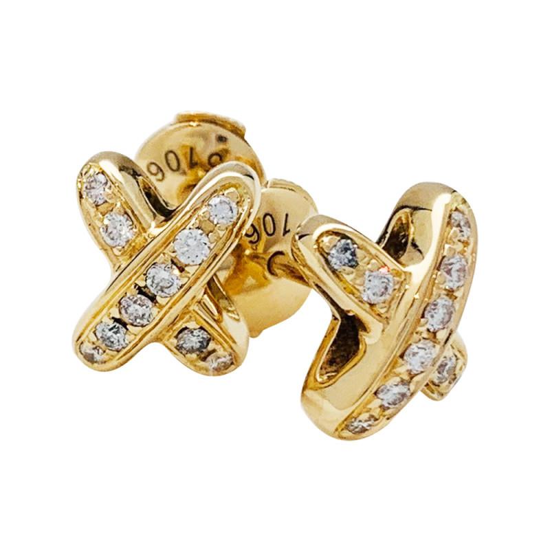 [BLUE TEARS]JEUX DE GOLD DIAMOND EARRINGS