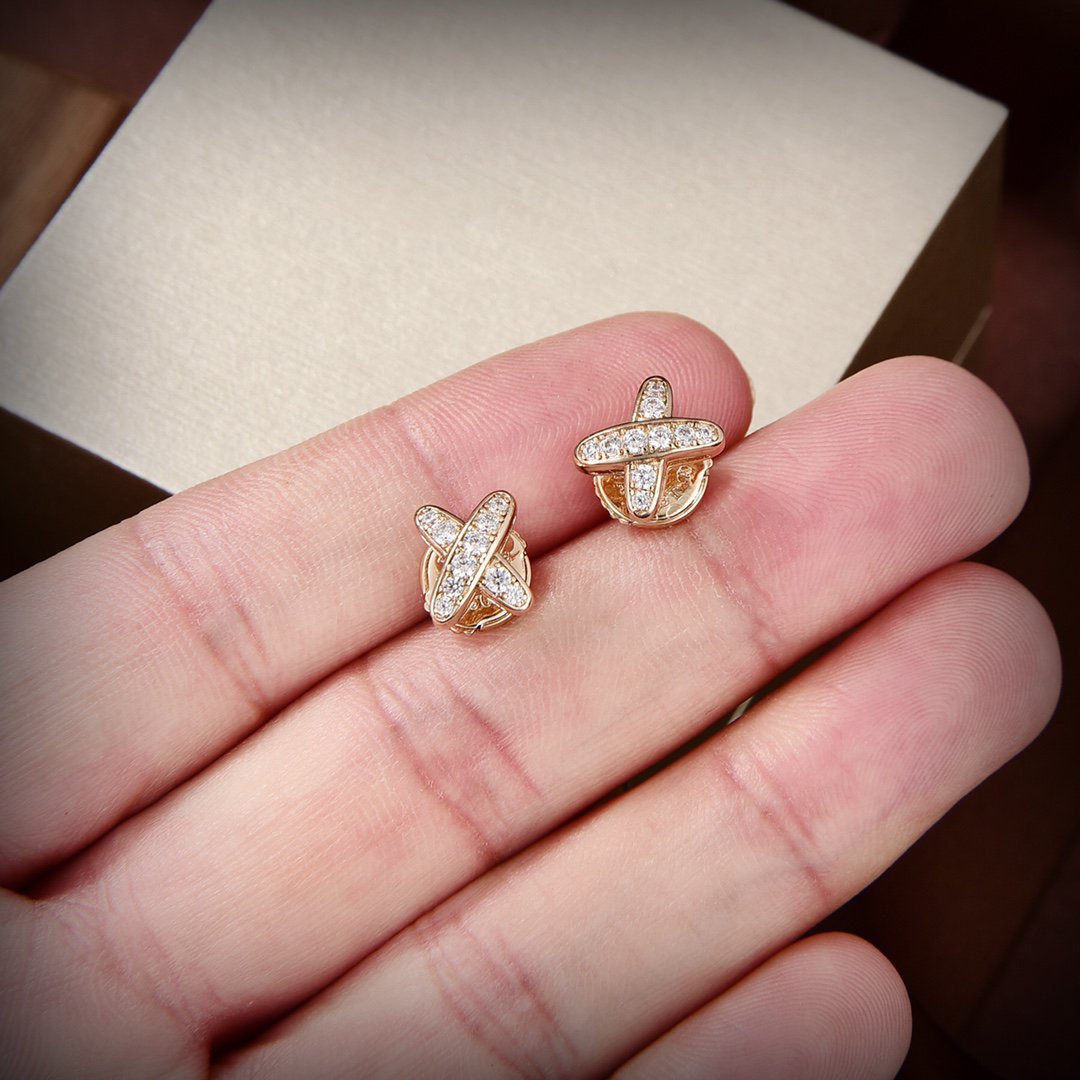 [BLUE TEARS]JEUX DE GOLD DIAMOND EARRINGS