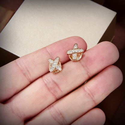 [BLUE TEARS]JEUX DE GOLD DIAMOND EARRINGS