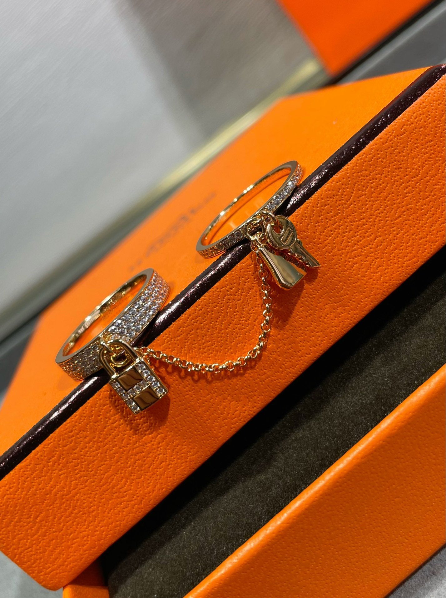 [BLUE TEARS]HM KELLY CLOCHETTE DOUBLE RING IN  WITH DIAMONDS