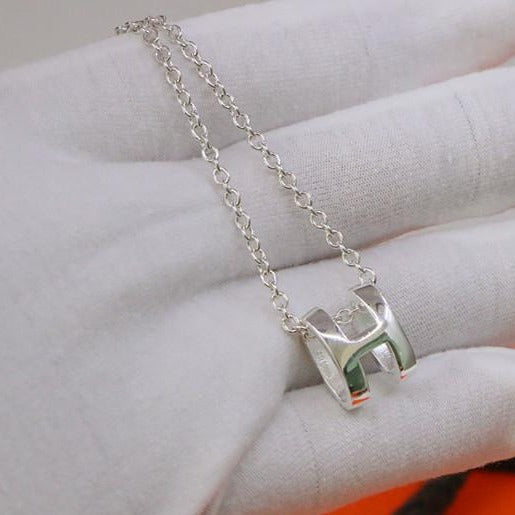 [BLUE TEARS]HM NECKLACE H LETTER OVAL SERIES