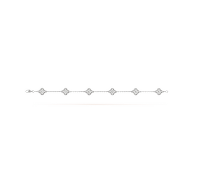 [BLUE TEARS]CLOVER 6 MOTIF SILVER DIAMOND BRACELET