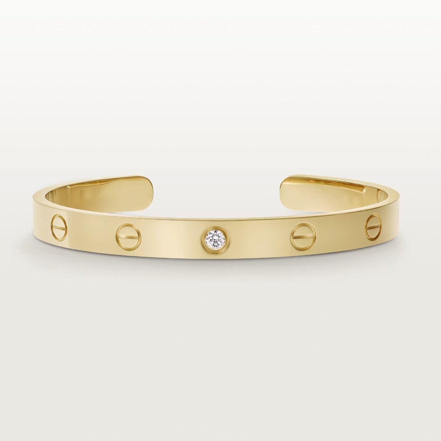 [BLUE TEARS]LOVE BRACELET 6.1MM 1 DIAMOND OPEN CUFF
