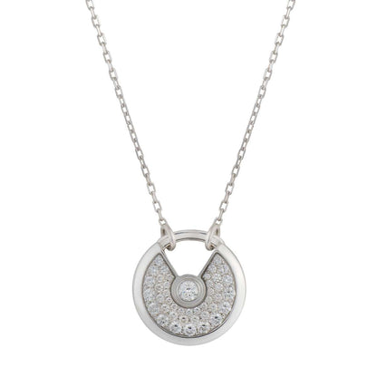 [BLUE TEARS]AMULETTE SILVER FULL DIAMOND NECKLACE