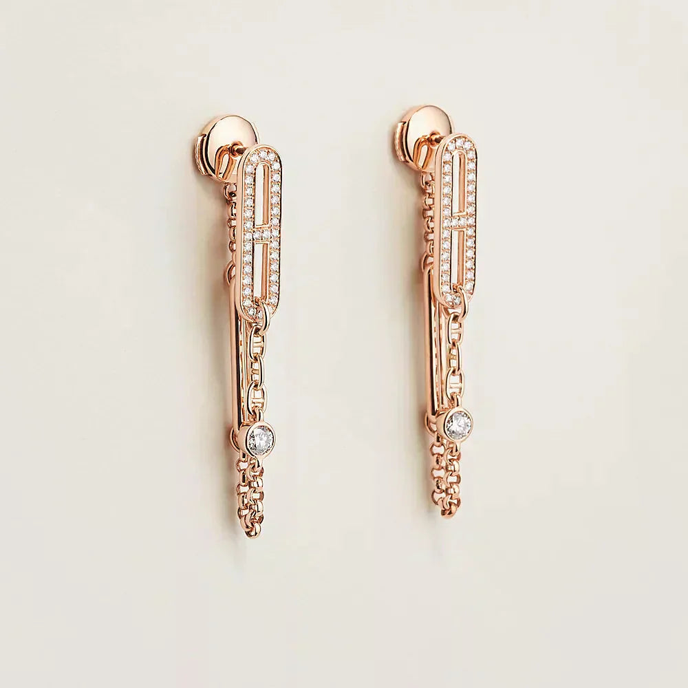 [BLUE TEARS]CHAINE CHAOS DIAMOND DROP EARRINGS