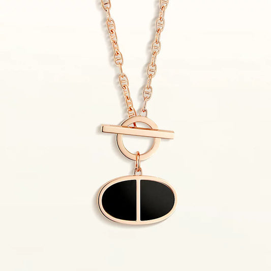 [BLUE TEARS]CHAINE VERSO BLACK CERAMIC NECKLACE