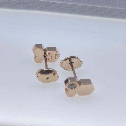 [BLUE TEARS]BEE LOVE PINK GOLD DIAMOND EARRINGS