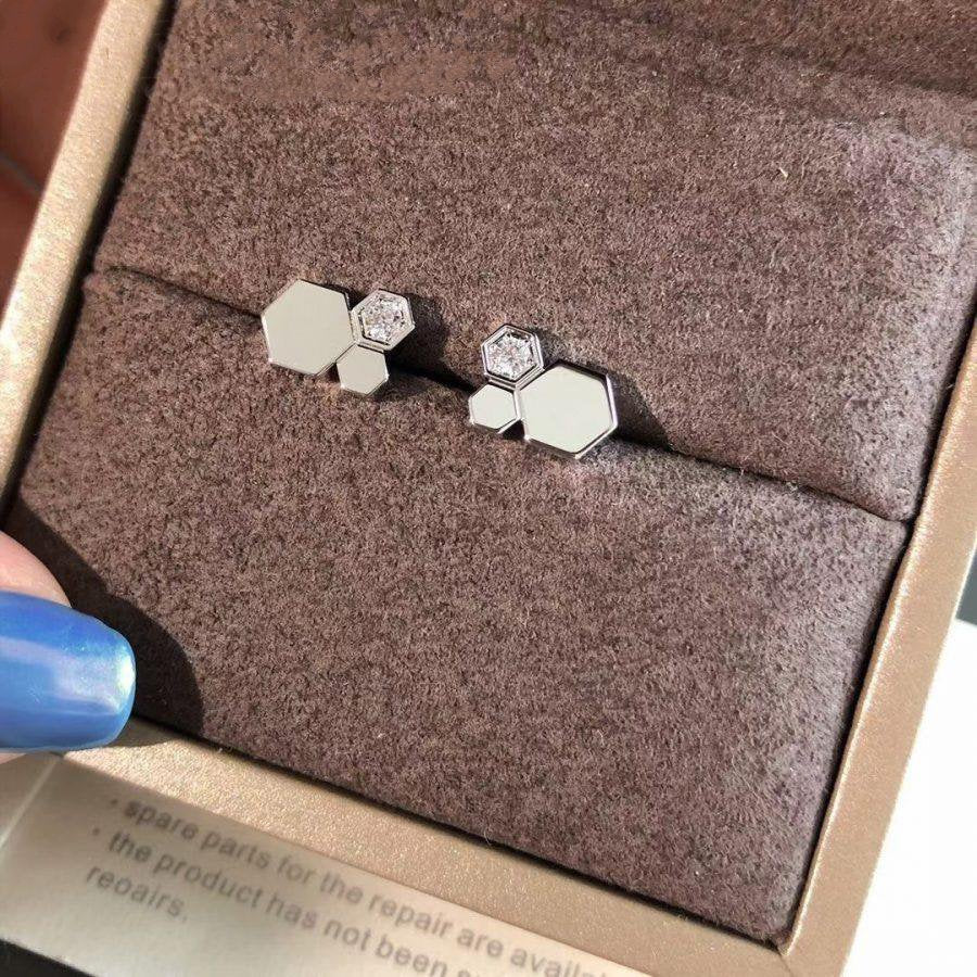 [BLUE TEARS]BEE LOVE SILVER DIAMOND EARRINGS