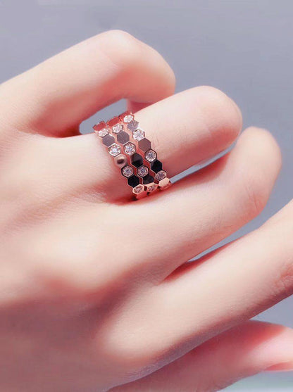 [BLUE TEARS]BEE LOVE RING PINK GOLD DIAMOND