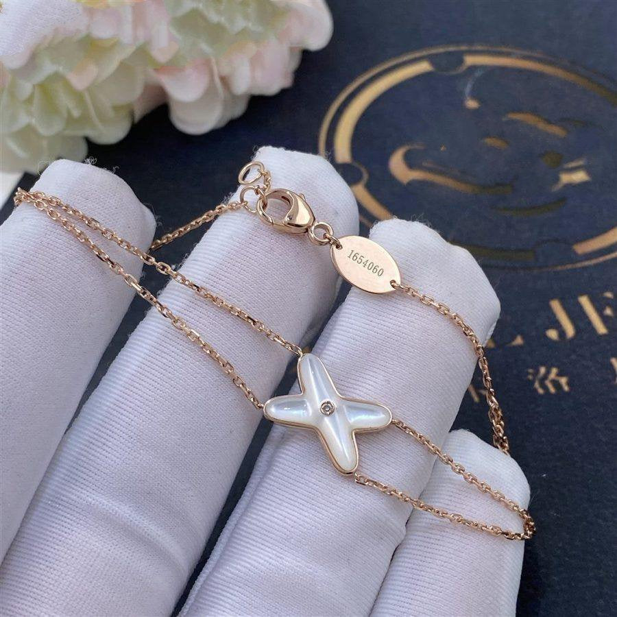 [BLUE TEARS]JEUX BRACELET WHITE MOP PINK GOLD 1 DIAMOND