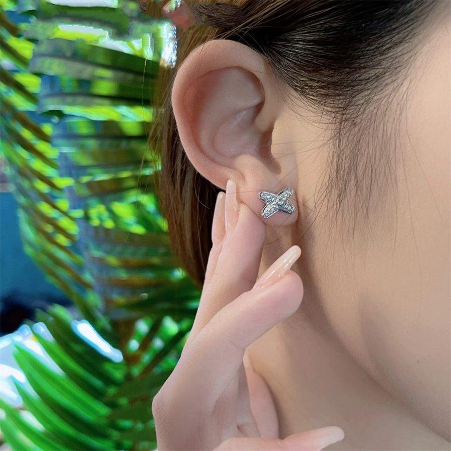 [BLUE TEARS]JEUX DE SILVER DIAMOND EARRINGS
