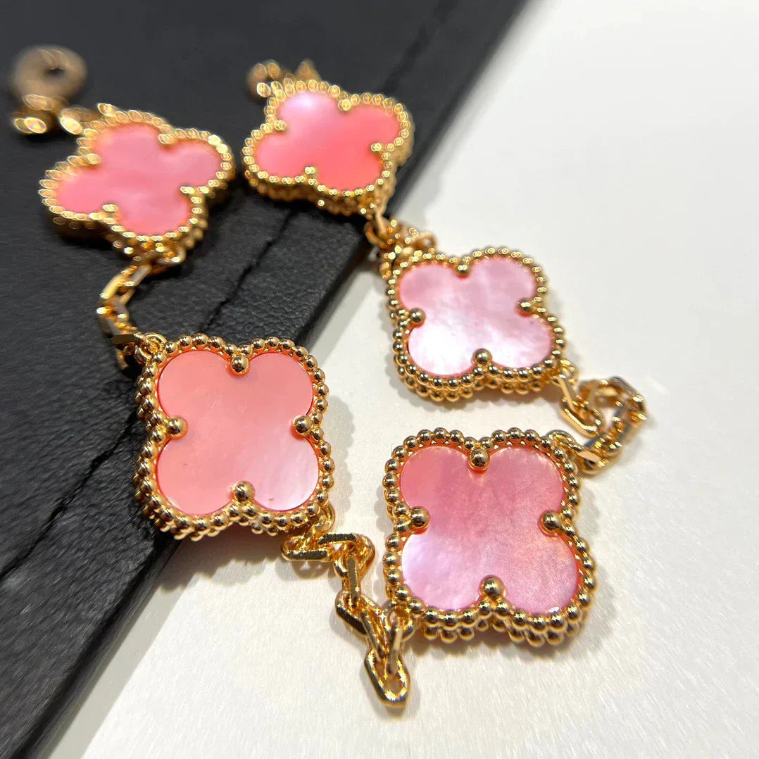[BLUE TEARS] CLOVER 5 MOTIFS  PINK MOP BRACELET COLLECTION
