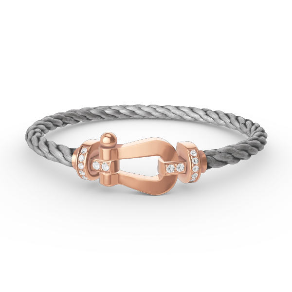 [BLUE TEARS]FORCE LARGE HORSESHOE HALF DIAMOND BRACELET ROSE GOLD