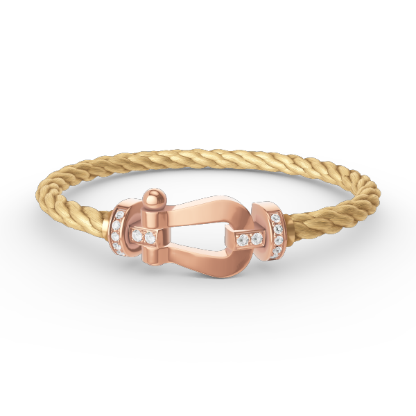 [BLUE TEARS]FORCE LARGE HORSESHOE HALF DIAMOND BRACELET ROSE GOLD