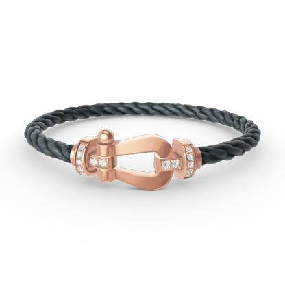 [BLUE TEARS]FORCE LARGE HORSESHOE HALF DIAMOND BRACELET ROSE GOLD